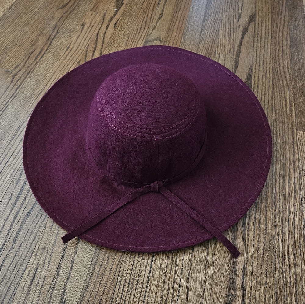 Bluenotes Deep Burgundy Wide- Floppy Brim Hat